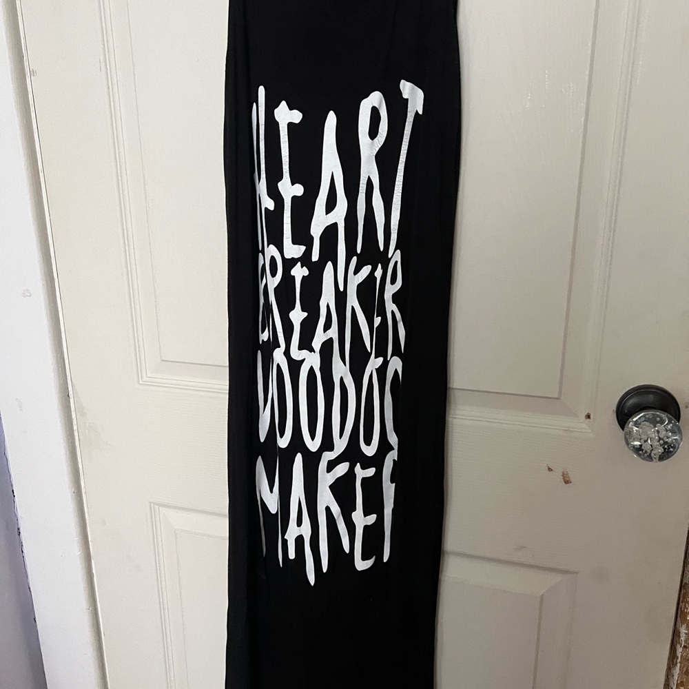 Black Graphic Maxi Skirt